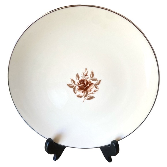 Flintridge Other - Flintridge Marlys Coupe Salad Plate Brown Pink Rose Platinum Trim RARE